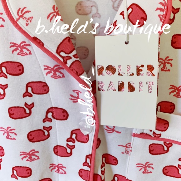 Roller Rabbit Moby The Whale Polo Pajamas in Pink Size Small S Brand New NWT - Picture 4 of 17